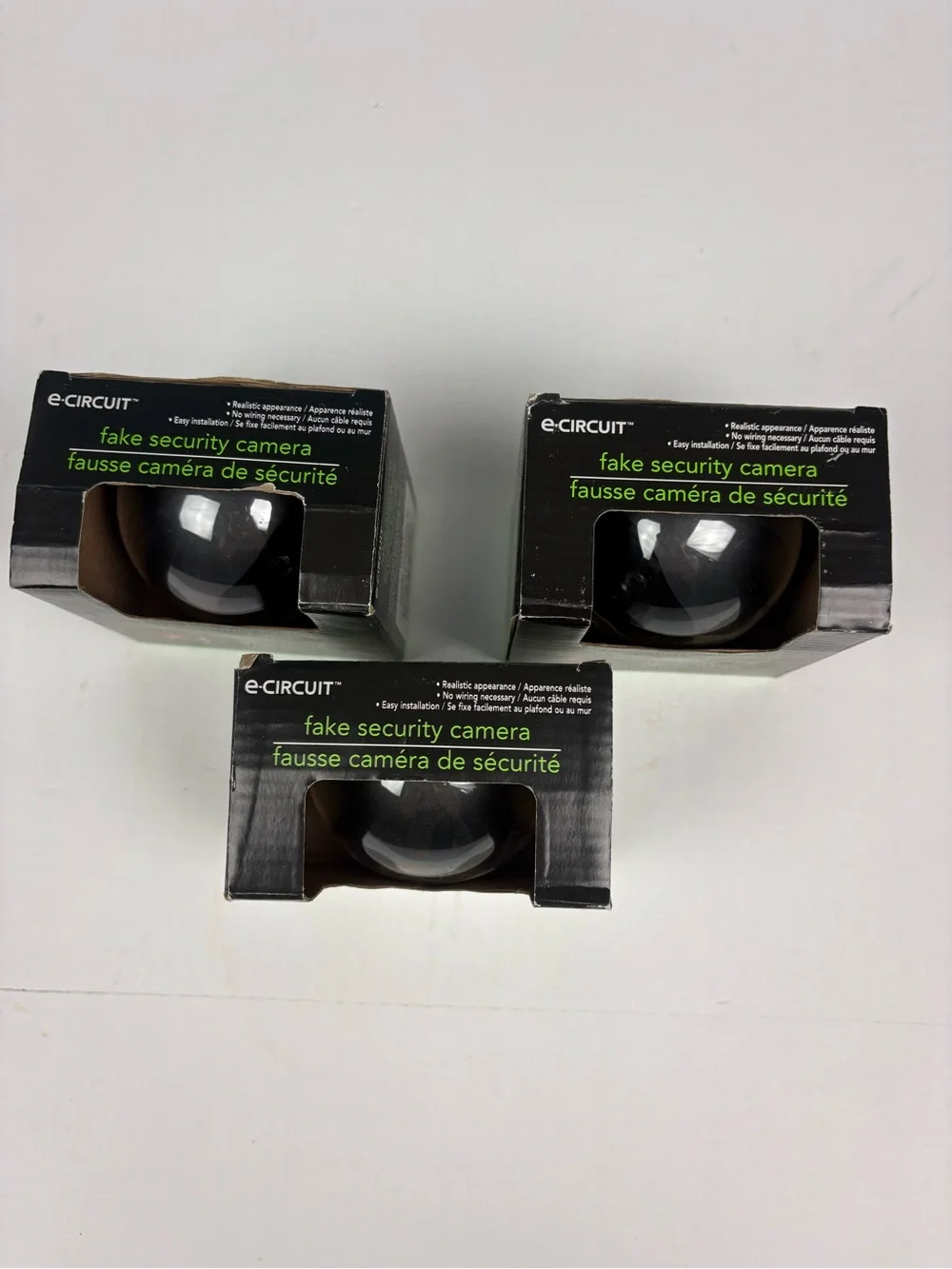 Fake Dummy Security Cameras Lot Of 3 E-Circuit Dome Shape Lighted Home Office